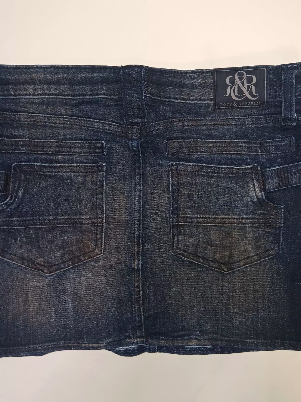 Rock & Republic Women's Dark Wash Jean Mini Skirt